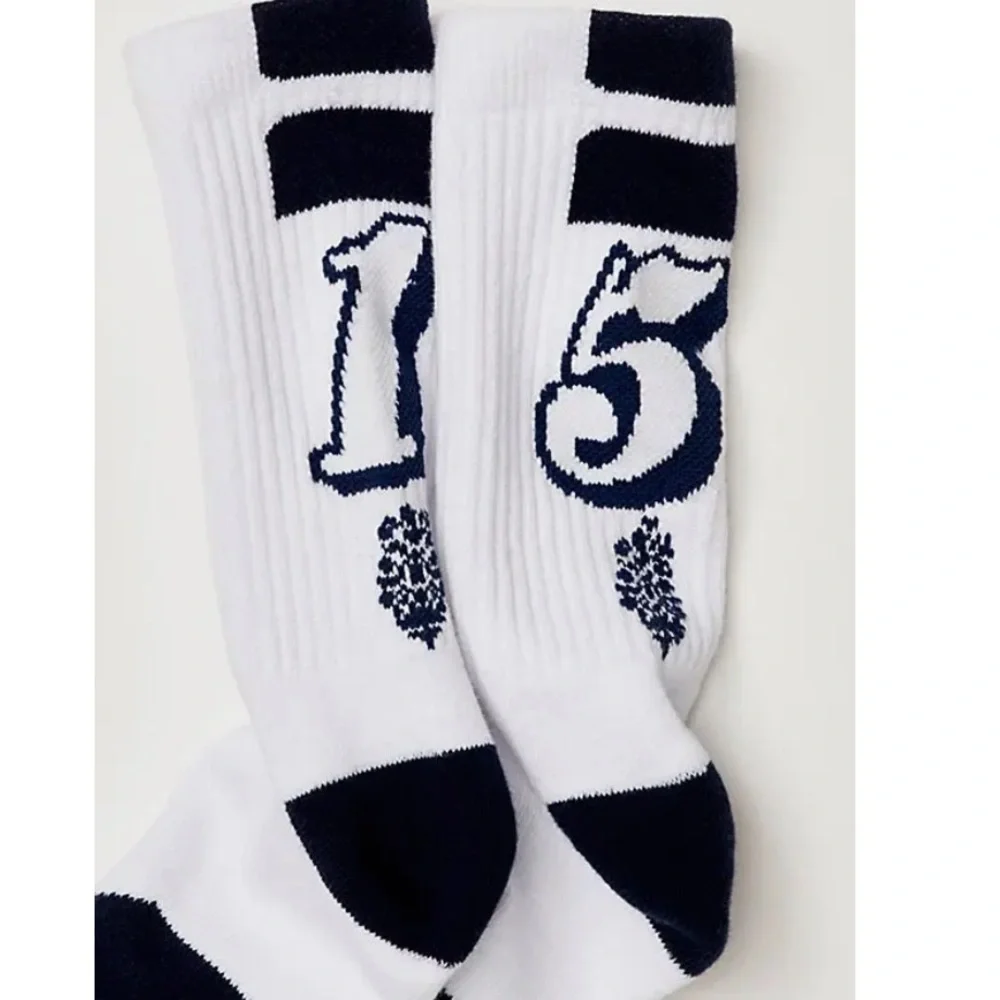 NWT Free People Lay Up Crew in Navy/White